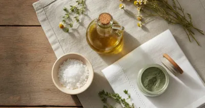 Remèdes naturels pour bouton dans l'oreille : huile d'olive, sel, thym, argile verte