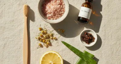 Remèdes naturels pour gencive qui saigne - sel, camomille, tea tree, girofle, citron, aloé vera