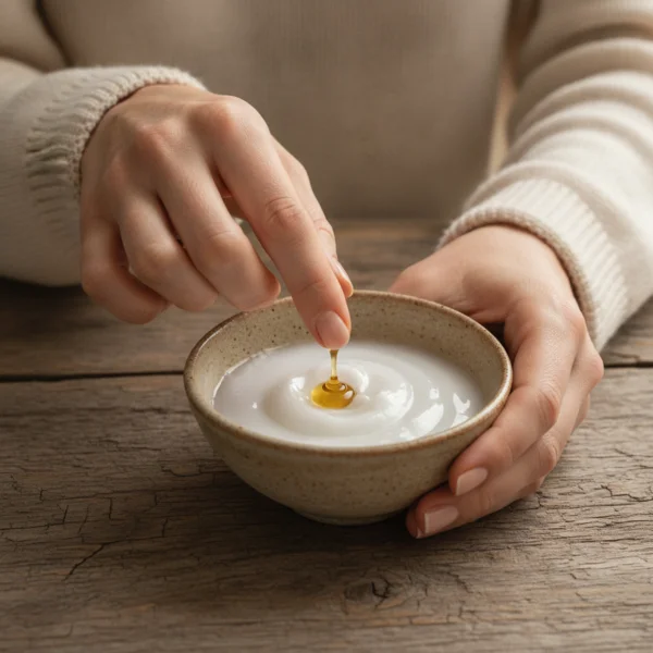 Huile de coco et huile essentielle d'arbre à thé pour bain de bouche naturel contre la gingivite