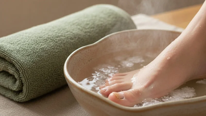 Bain de pieds au sel d'Epsom pour ongle incarné - remède naturel