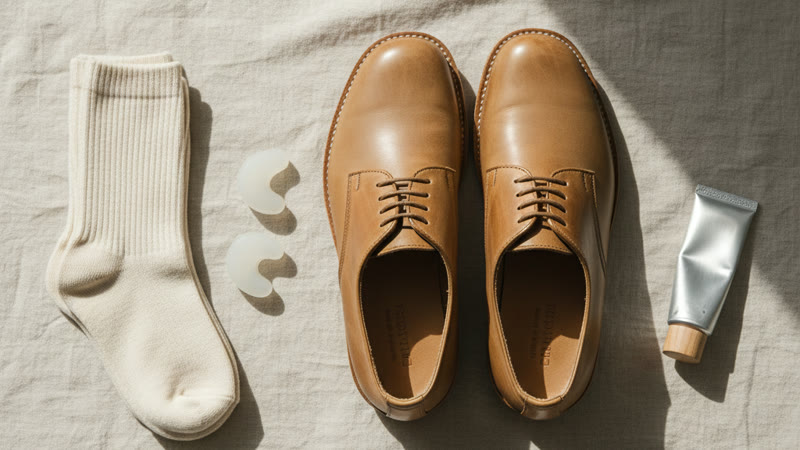 Chaussures confortables, chaussettes douces et écarteurs d'orteils en silicone